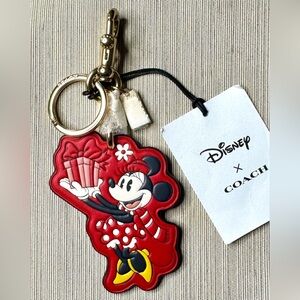 Disney X Coach NWT Minnie Mouse Red Winter Scarf Bag Charm / Keychain / Key Fob